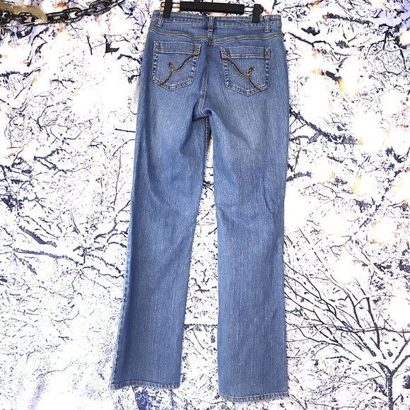MED WASH JEANS 12 Fashion Bug Bootcut Classic Y2K Vintage 90s Work Casual Denim - Picture 7 of 8
